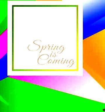 FX №174771 Graphic illustration template in frame with Lettering Spring is Coming