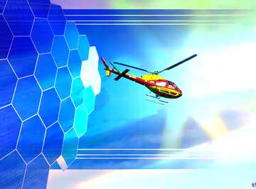 FX №174037 Helicopter fly in sky Tech business information concept image for presentation