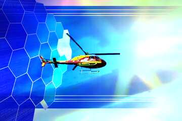 FX №174039 Helicopter  in sky Tech business information concept image for presentation