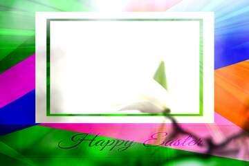 FX №174691 Spring beauty  wallpaper for desktop Colorful card template frame with Inscription Happy Easter on...
