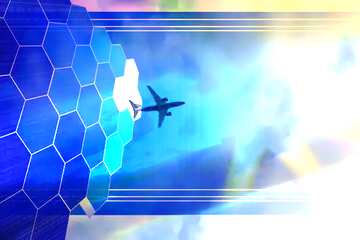 FX №174036  plane in the sky  Tech business information concept image for presentation