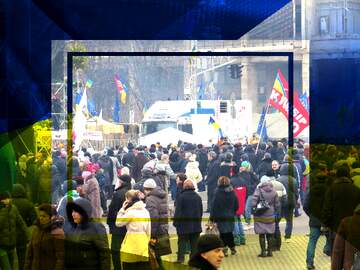FX №174488 Protest in Ukraine Ukrainian illustration template frame