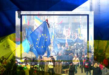 FX №174489 Protests in Ukraine Ukrainian illustration template frame