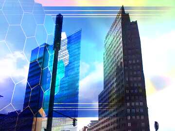 FX №174025 Skyscrapers Tech business information concept image for presentation