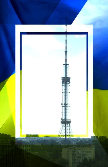 FX №174629 TV tower . Kiev. Ukrainian illustration template frame