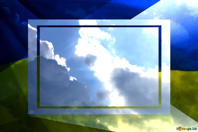 The bright skies Ukrainian illustration template frame №22710