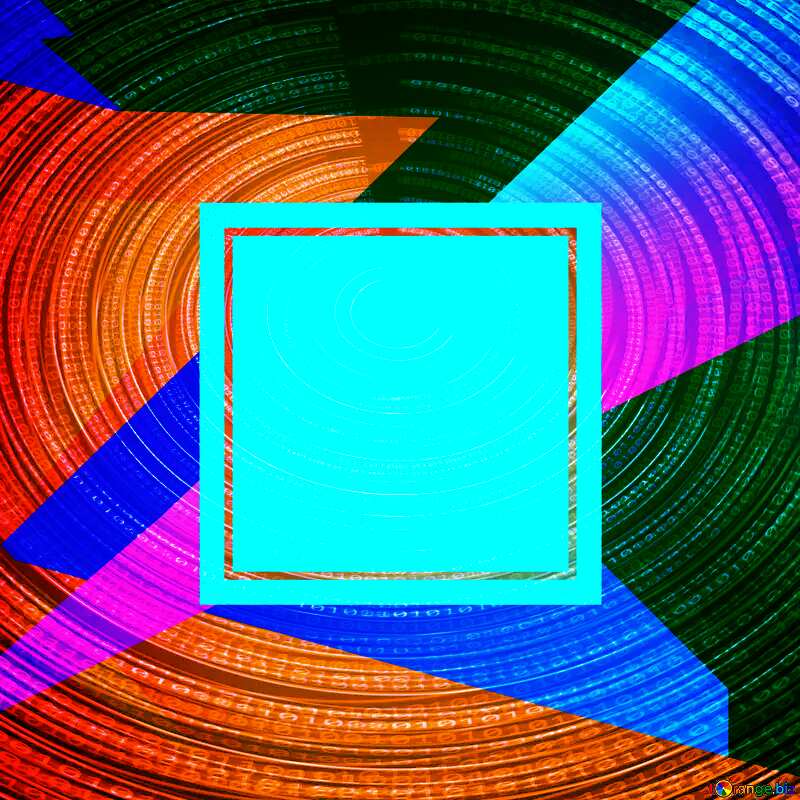 Digital Binary data. Futuristic infographic background Colorful blank illustration template geometric frame №49672