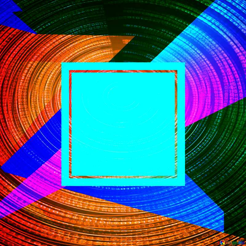 Digital Binary data. Futuristic infographic background Colorful blank illustration template geometric frame №49672