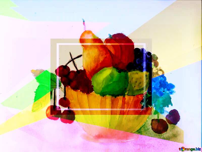 Drawing painted watercolor still life with fruit №49238