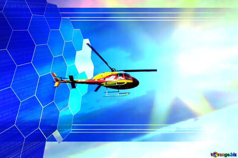 Helicopter  in sky Tech business information concept image for presentation №2626