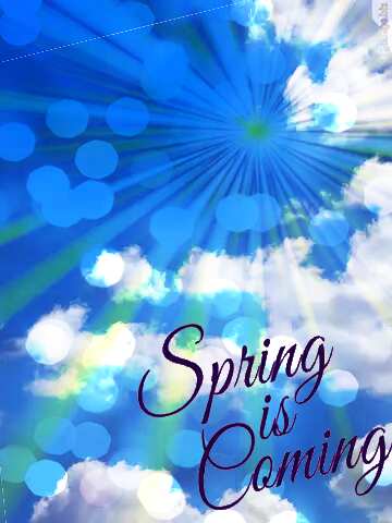 FX №175762 Background sky on postcard Spring is coming