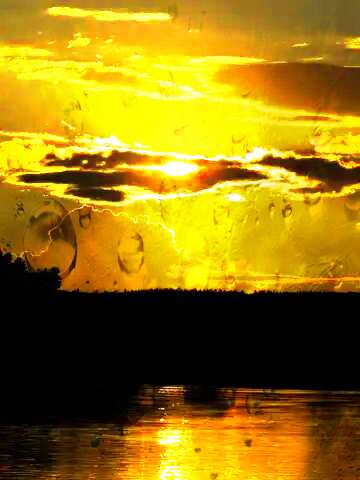 FX №176376 Beautiful sunset water Drops