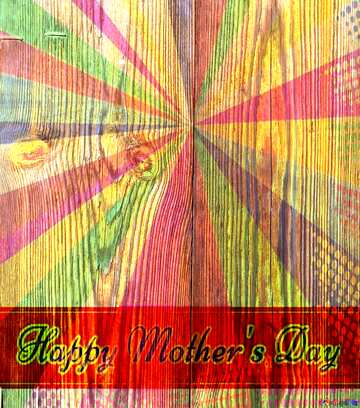 FX №176001 Happy Mother`s Day Retro style card wood  background 