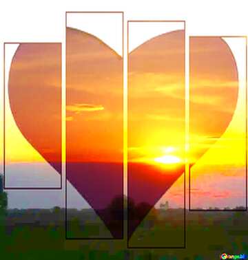 FX №176400 Heart love background with sunset sky