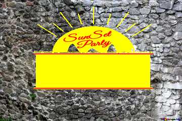 FX №176823 Old stone wall sunset party card invitations