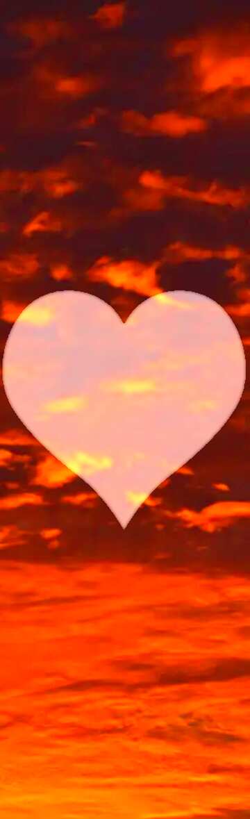 FX №176278 Red sunset Love Heart banner background