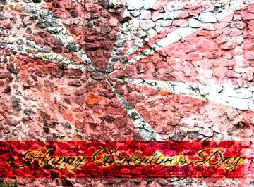 FX №176846 stone wall texture overlay Greeting card retro style background Lettering Happy Valentine`s Day