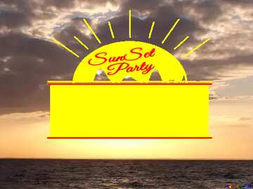 FX №176205 Sunset sun Sea Water Party card