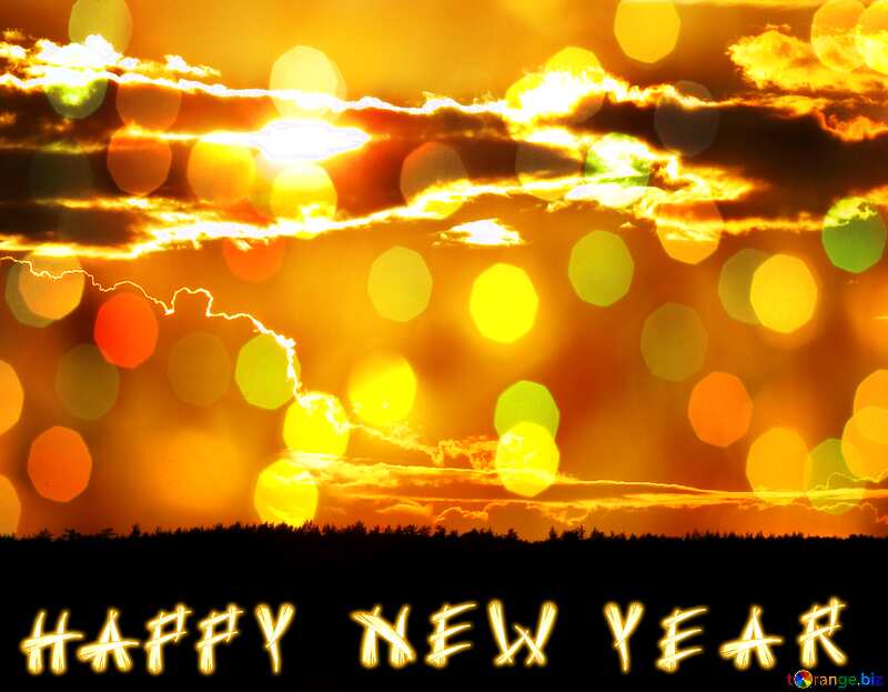 Beautiful Happy New Year background with sunset №36400