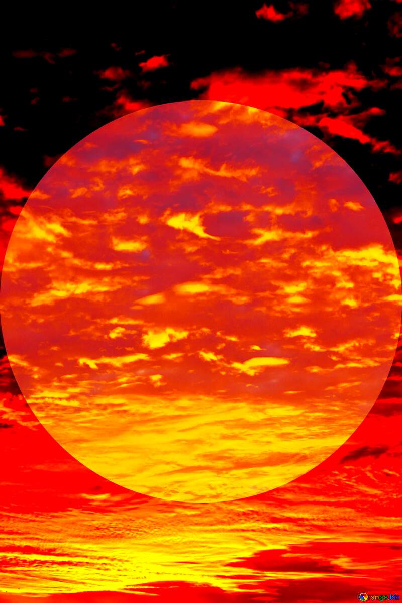 Colorful sunset background in circle frame №44620