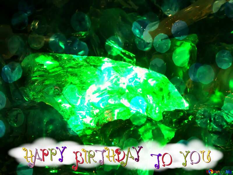 Emerald happy birthday card background №16545