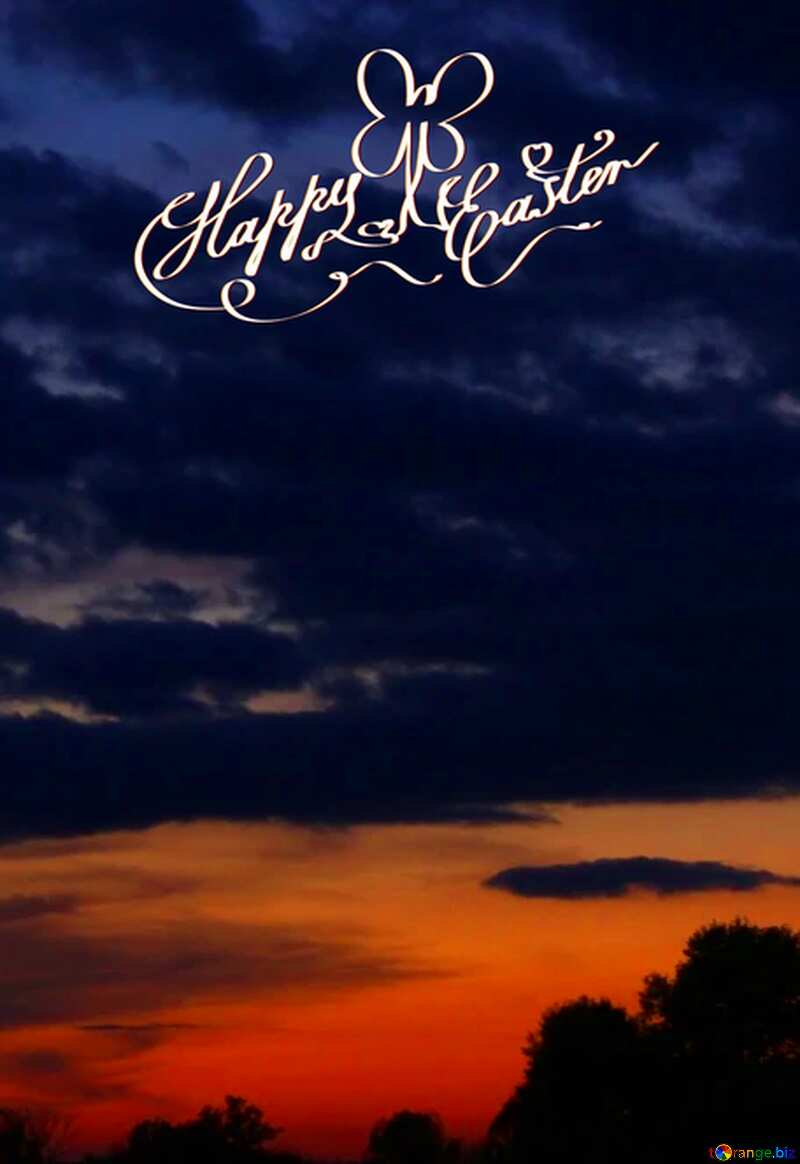 Happy Easter card with sunset №2402