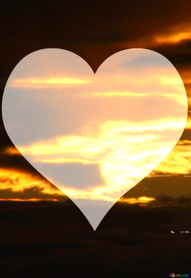 Love Heart Sunset card background №2788