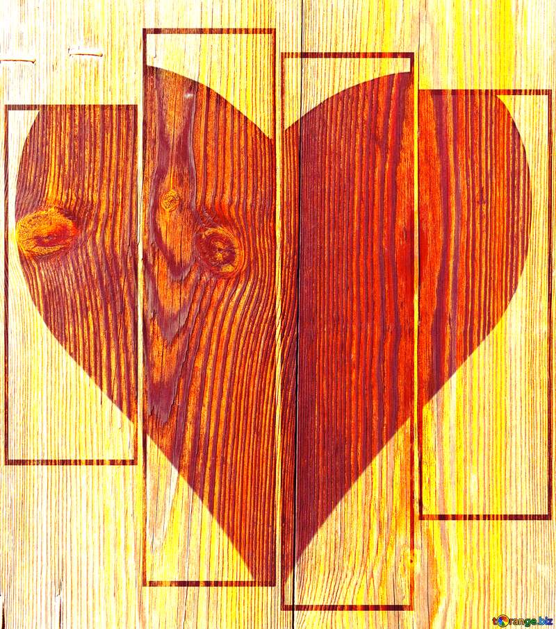 Love heart wood background №28901