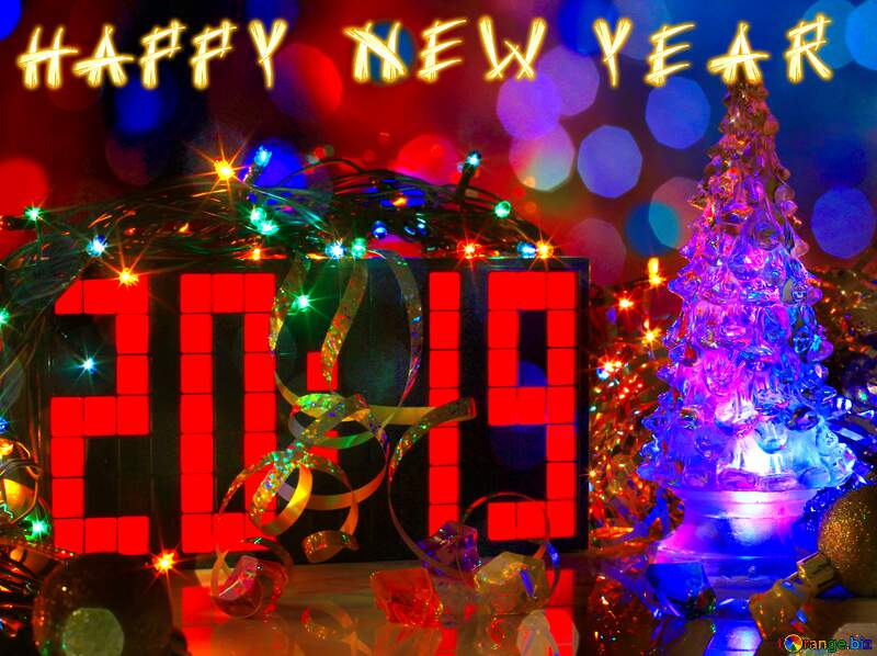 2019 New Year Card Happy New Year New Christmas holidays background №48255