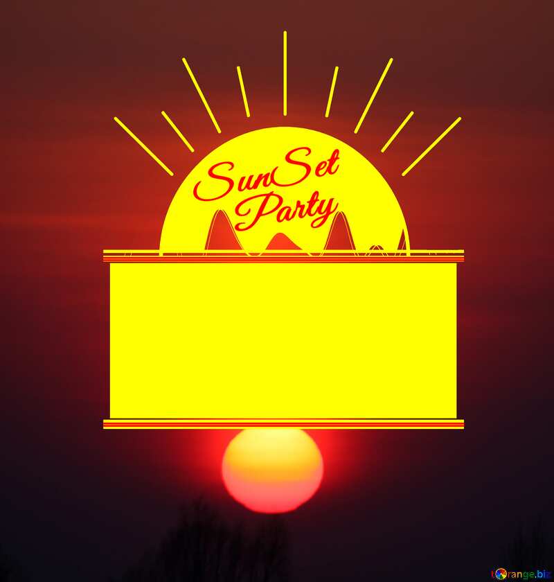 Red Sunset. Background. Sunset Party card №1334
