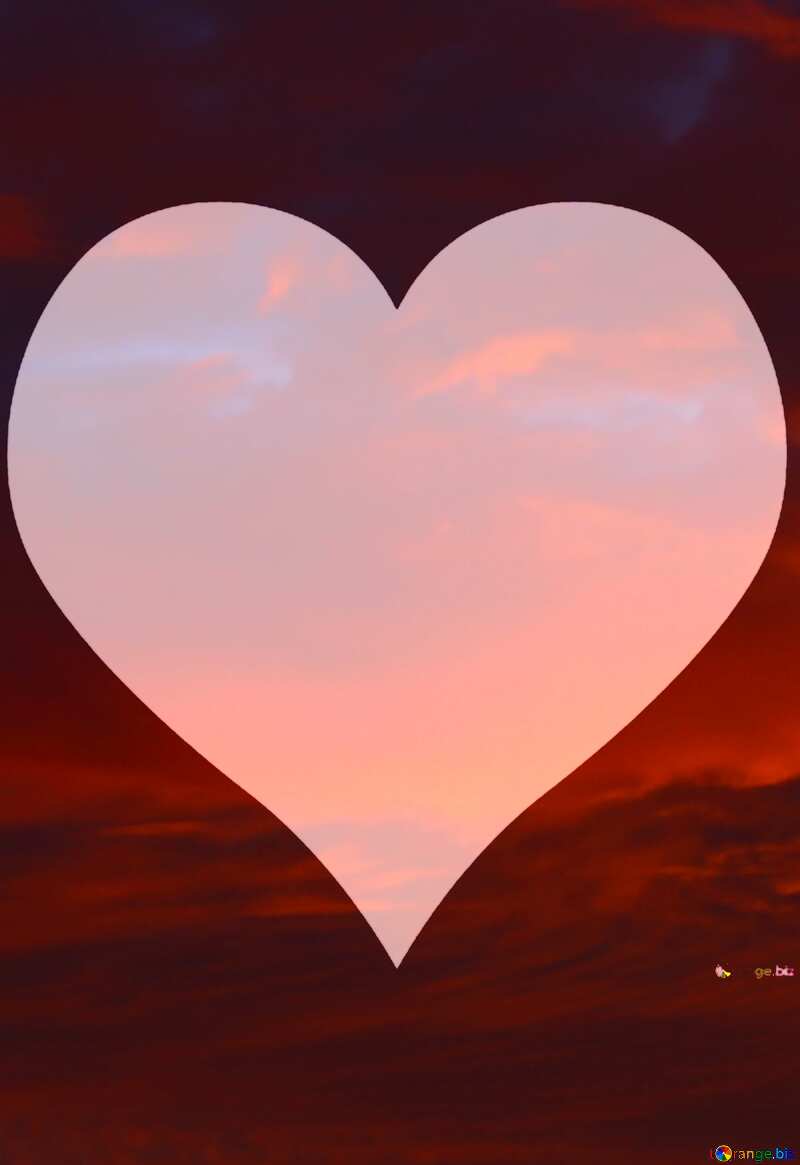 Red sunset love Heart №44627