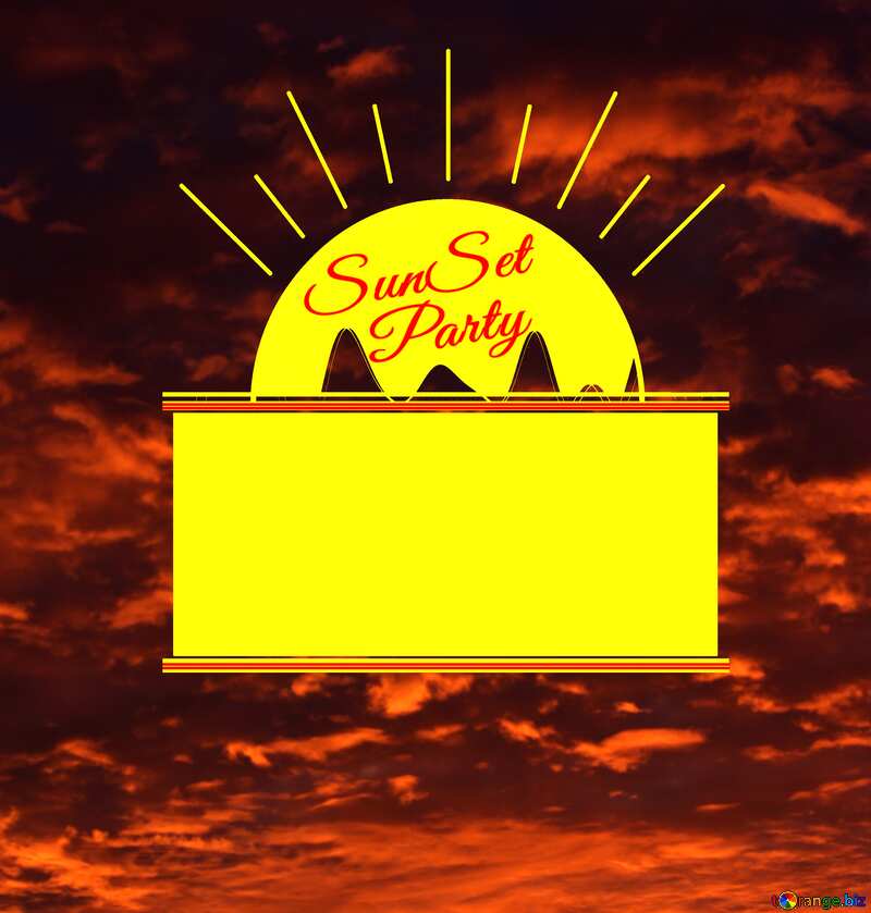 Red sunset Party card background №44622