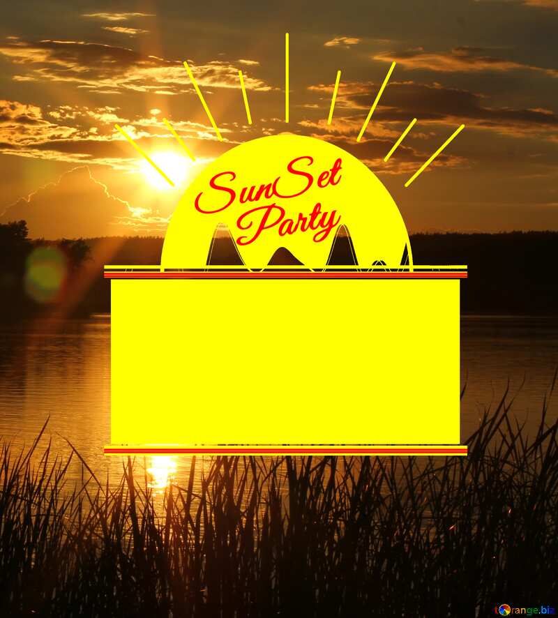 Sunset at the river Sunset Party card №36488