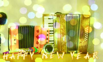 FX №177520  Happy New Year background with musical instrument