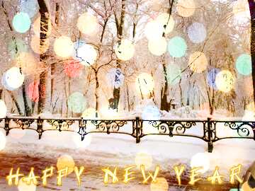 FX №177402 Snow City Park Happy New Year Card