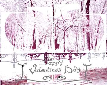 FX №177416 Snow City Park Happy Valentines Day love card