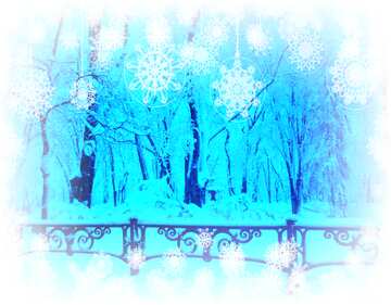 FX №177415 Snow City Park Snowy card background Winter