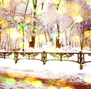 FX №177412 Snow City Park Tree sun template with bokeh background