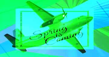 FX №177465 Spring is Coming green card airplane