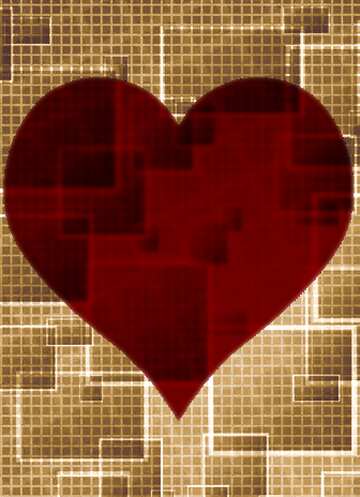 FX №177212 Technology love heart background tech abstract squares of the grid cell line ruler texture techno...