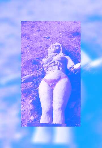 FX №177843  Vandals destroyed sculpture woman  Blue color.