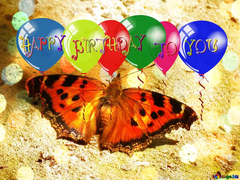 Butterfly Birthday card Christmas background №22270