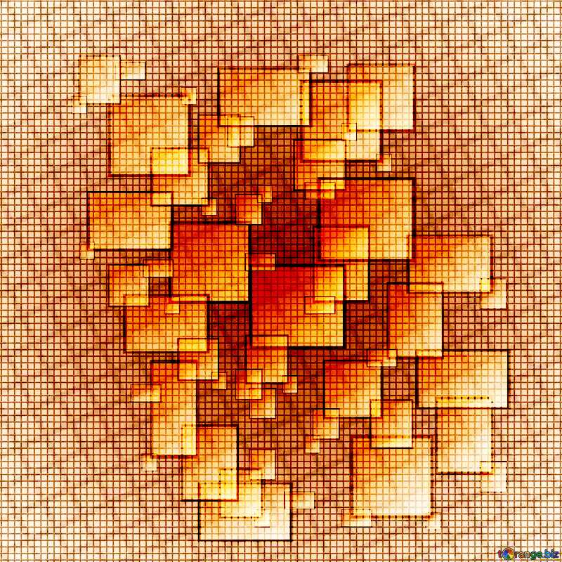 Technology orange background tech abstract squares of the grid cell line ruler texture techno modern computer pattern     №49678