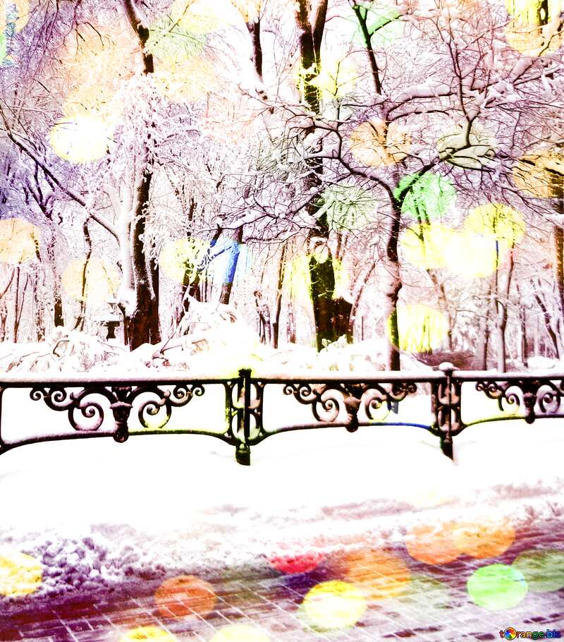 Snow City Park Sun winter day background №15605
