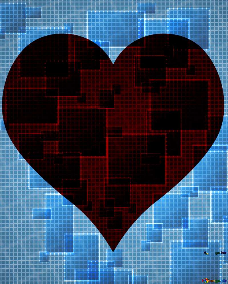 Technology background tech abstract technology texture techno modern computer Love pattern with Red Heart №49678