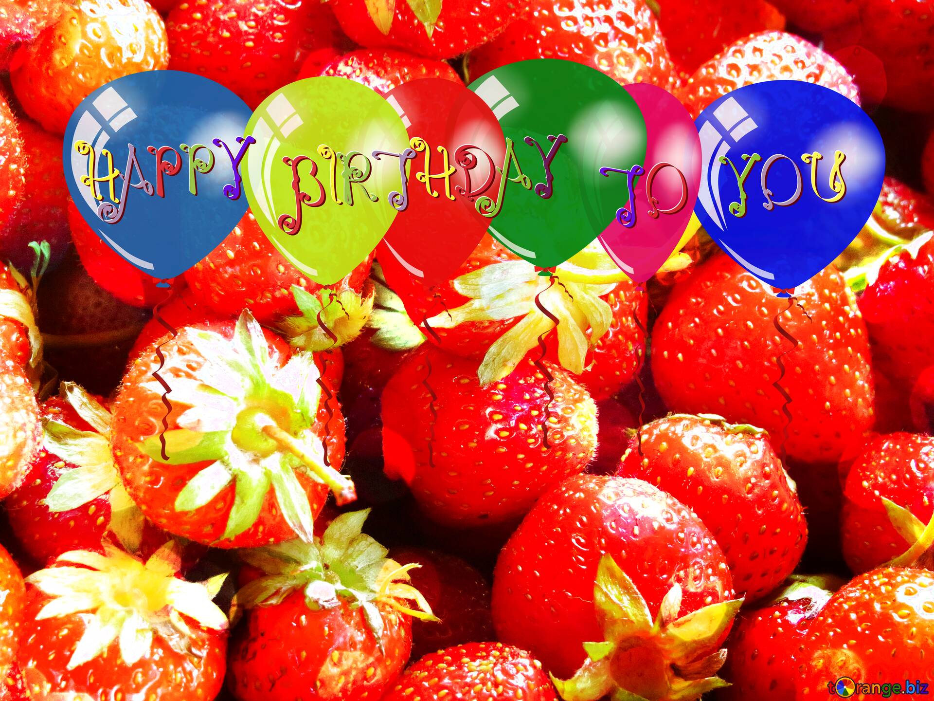 Download free picture Strawberries Happy Birthday Card Background on CC