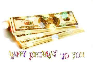 FX №178105 Dollars Creative Happy Birthday Card Background
