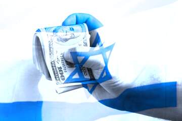 FX №178837   Dollars in hand Israel Background