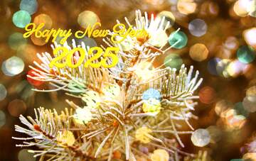 FX №178958 Frosty spruce branch  Happy New Year 2024 Card Background