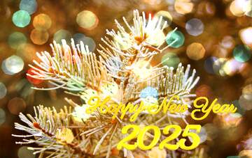 FX №178959 Frosty spruce branch  Happy New Year 2024 Card Background